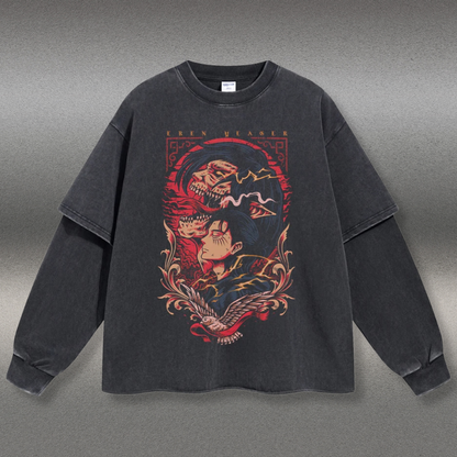 Retro Long Sleeve Attack On Titan Tee