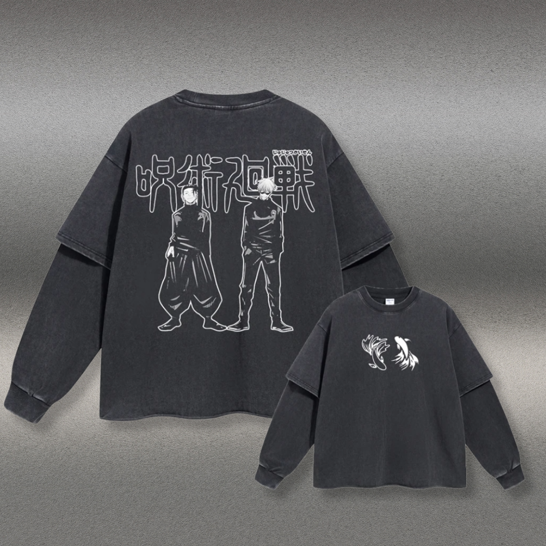 Retro Long Sleeve Suguru Geto And Satoru Gojo Tee