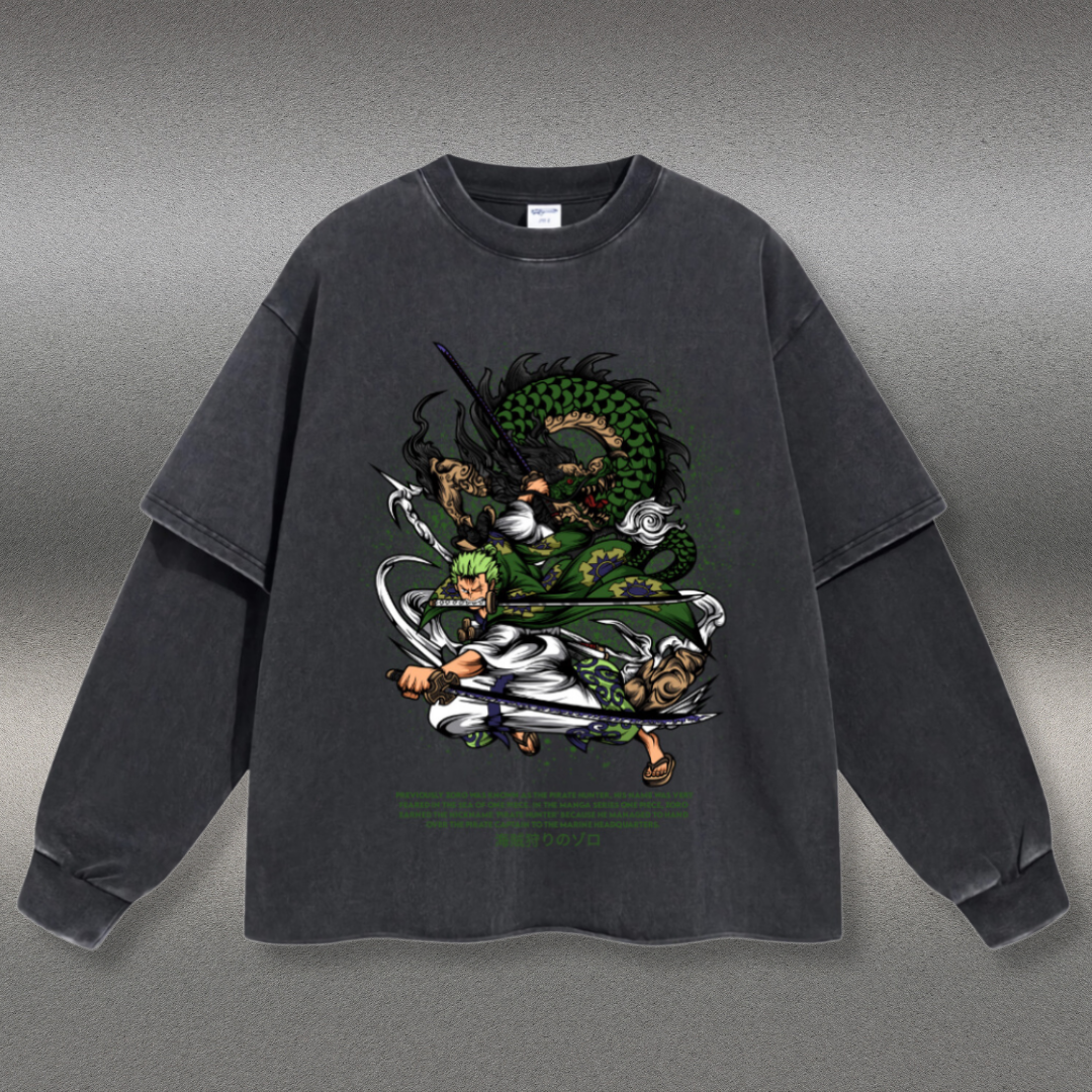 Retro Long Sleeve Roronoa Zoro Tee