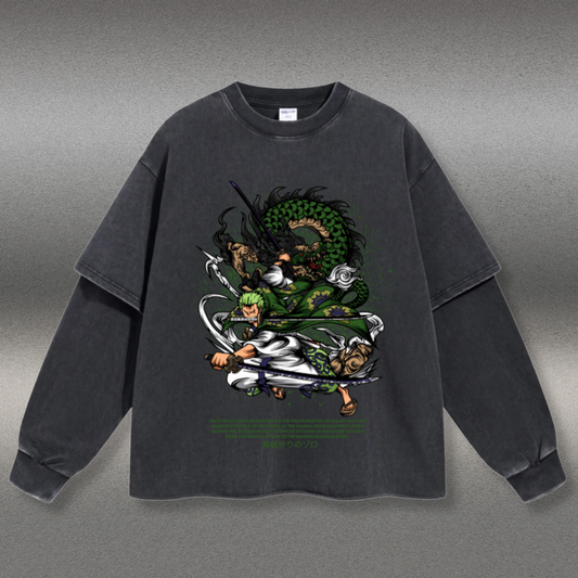 Retro Long Sleeve Roronoa Zoro Tee