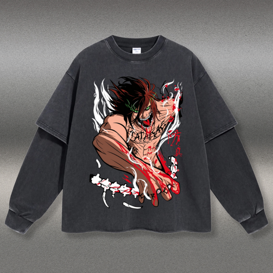 Retro Long Sleeve Attack On Titan Tee