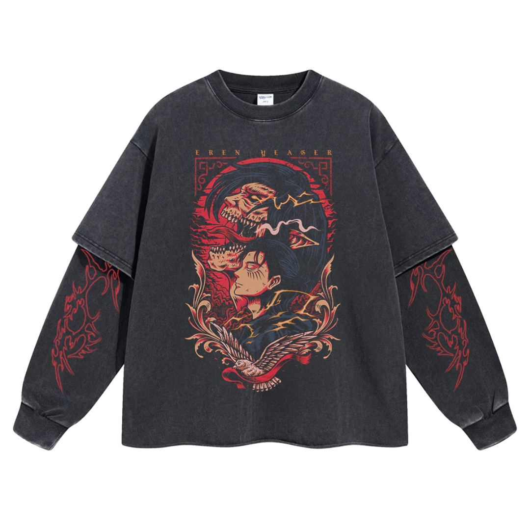 Retro Long Sleeve Attack On Titan Tee