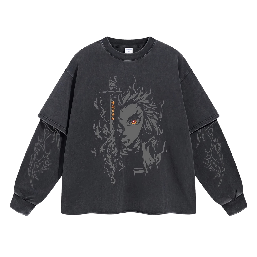 Retro Long Sleeve Kyōjurō Rengoku Tee