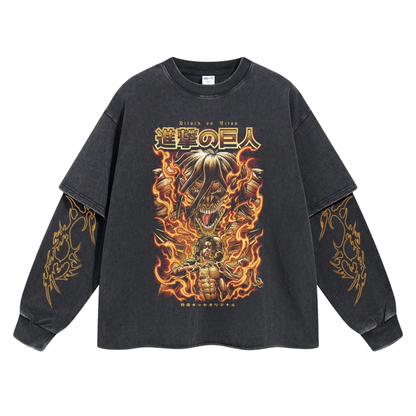 Retro Long Sleeve Attack On Titan Tee