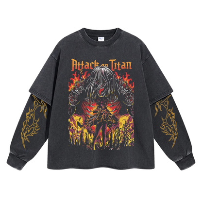 Retro Long Sleeve Attack On Titan Tee