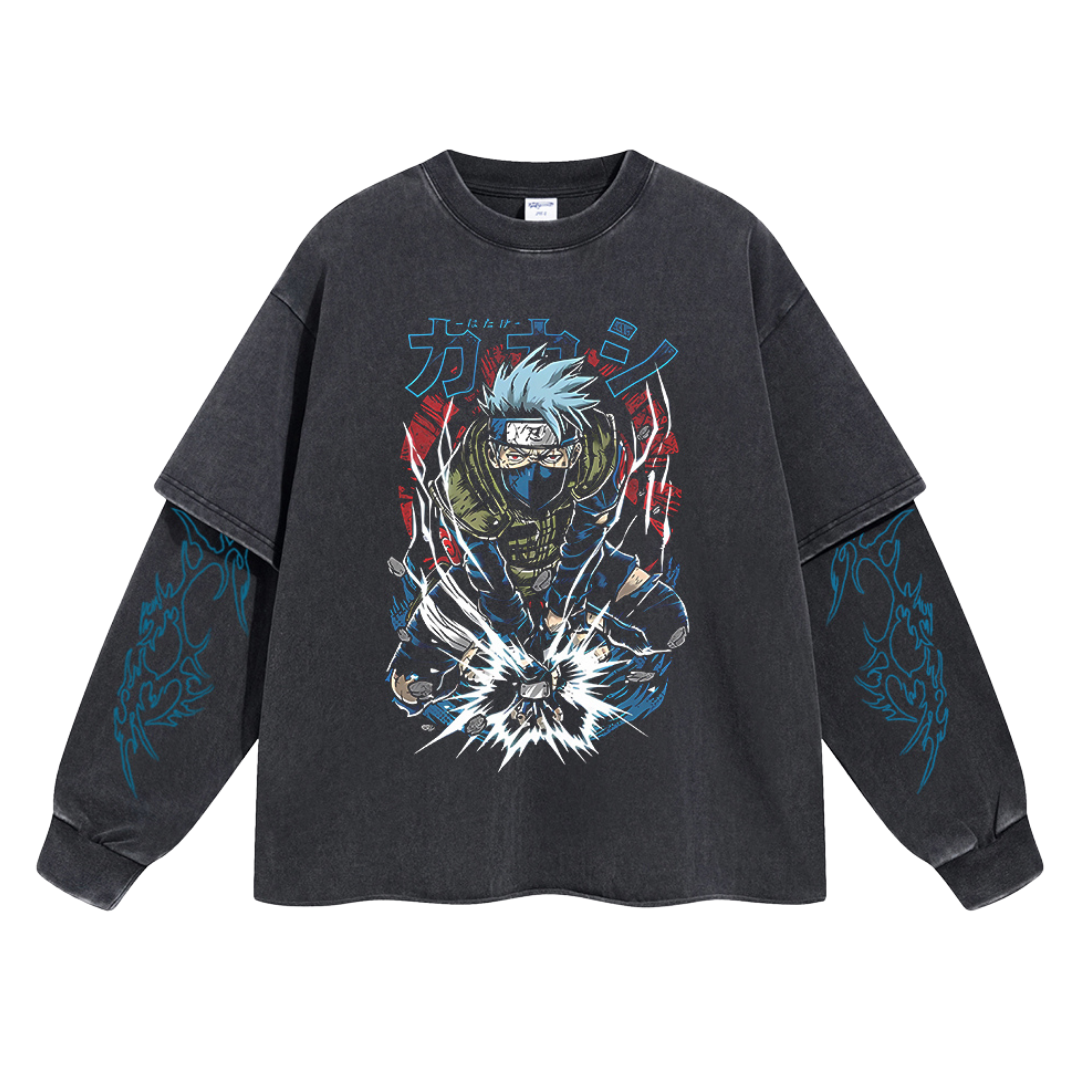 Retro Long Sleeve Kakashi Hatake Tee