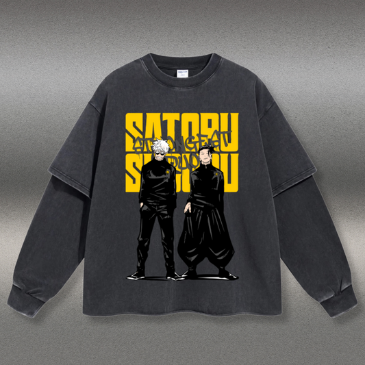 Retro Long Sleeve Satoru & Suguru Tee