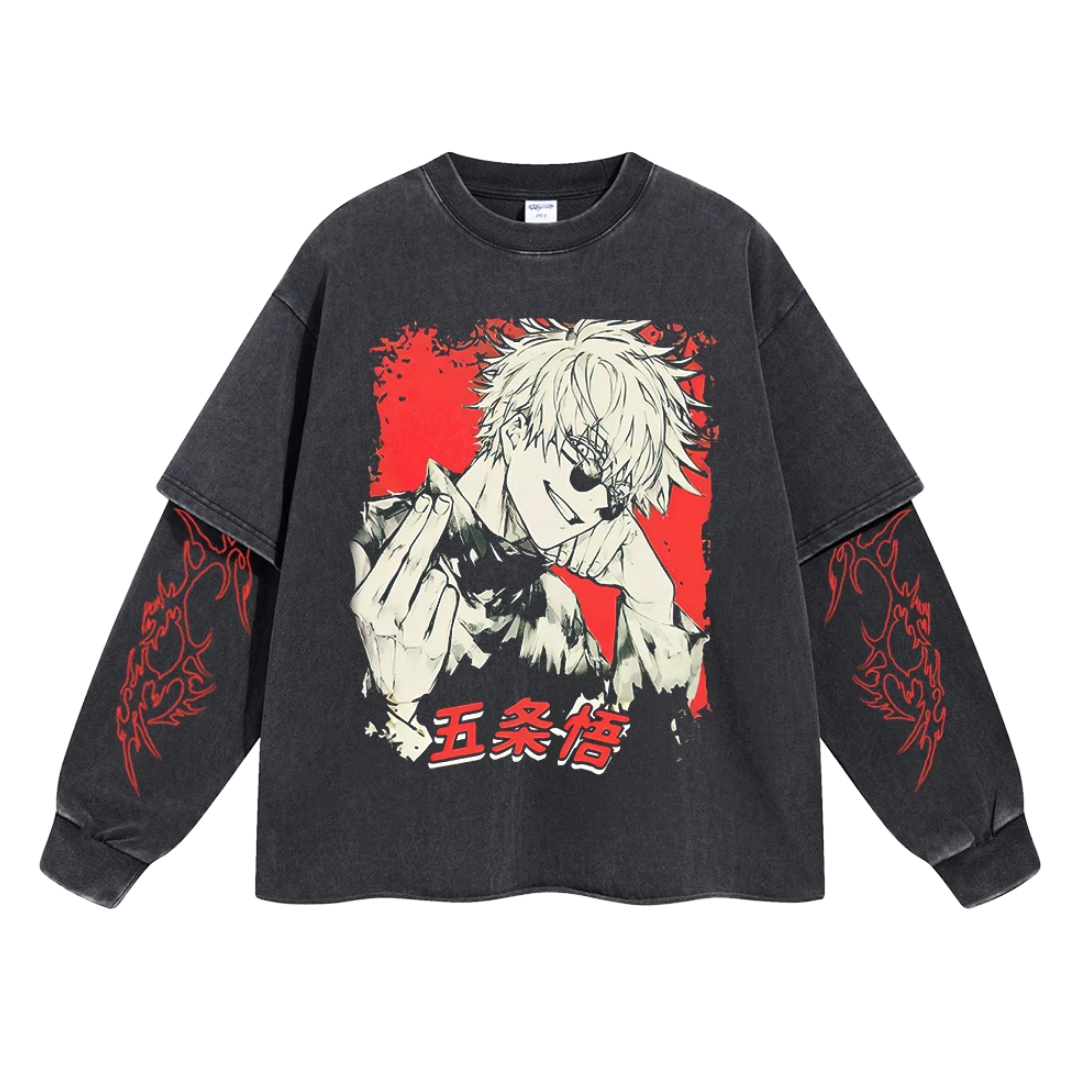 Retro Long Sleeve Satoru Gojō Tee