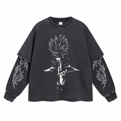 Retro Long Sleeve Satoru Gojo Tee