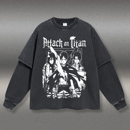 Retro Long Sleeve Attack On Titan Tee