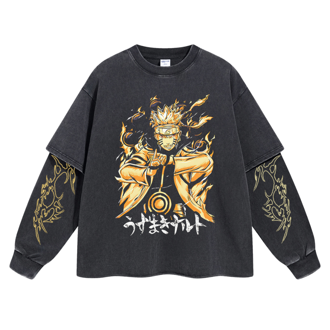 Retro Long Sleeve Naruto Tee