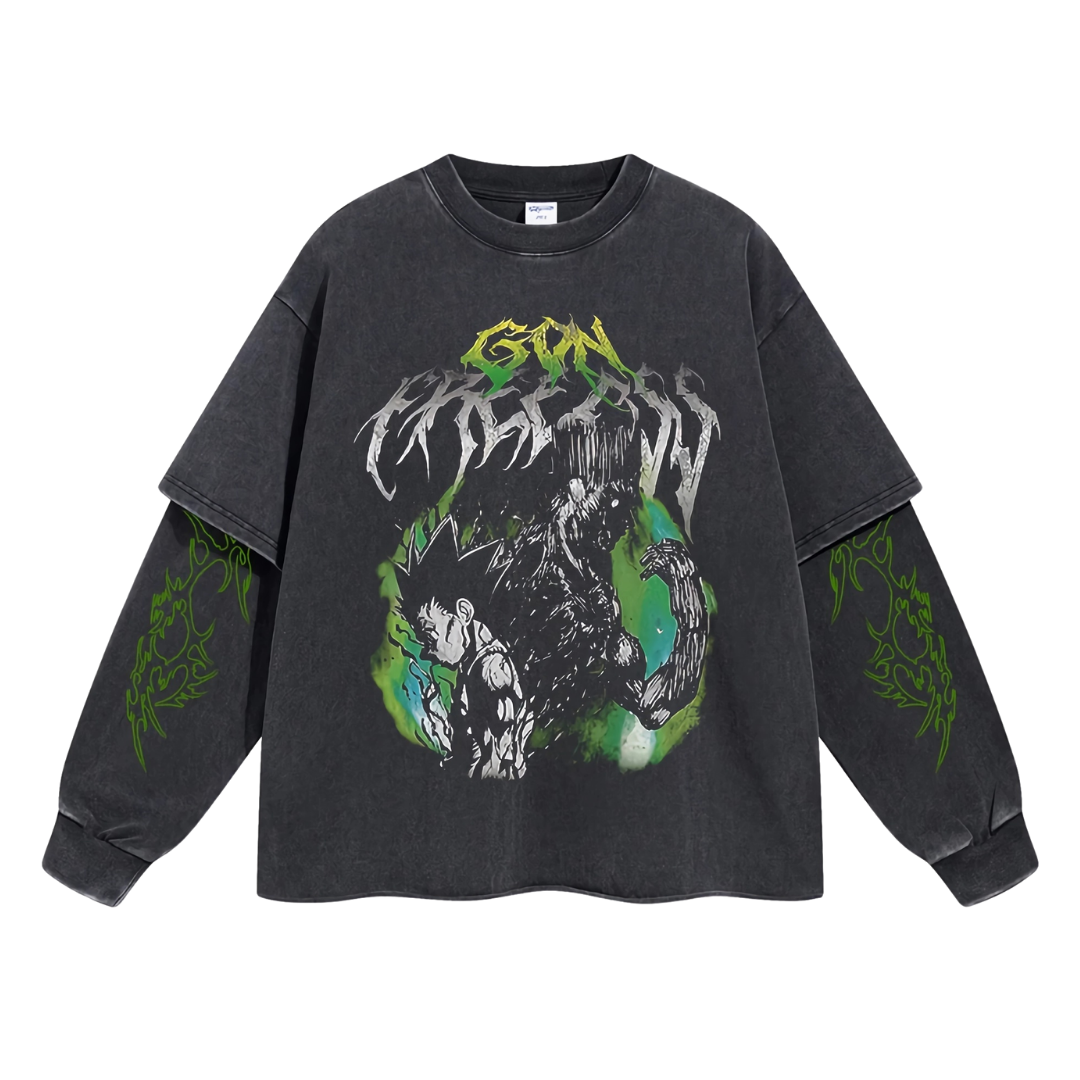 Retro Long Sleeve Freecss Gon Tee