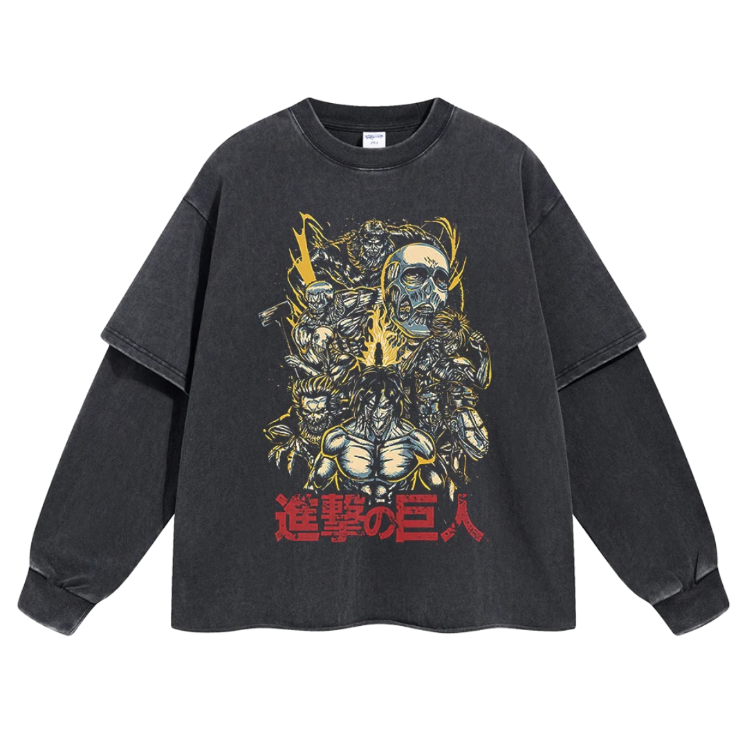 Retro Long Sleeve Attack On Titan Tee