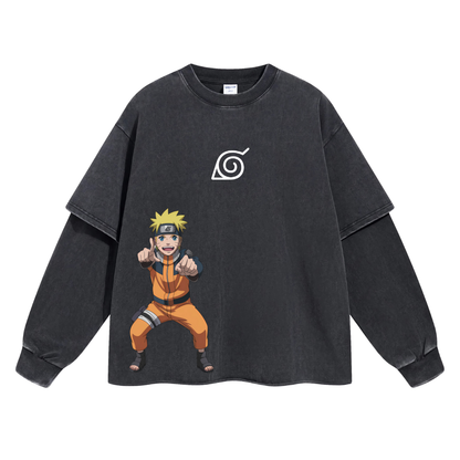 Retro Long Sleeve Naruto Tee