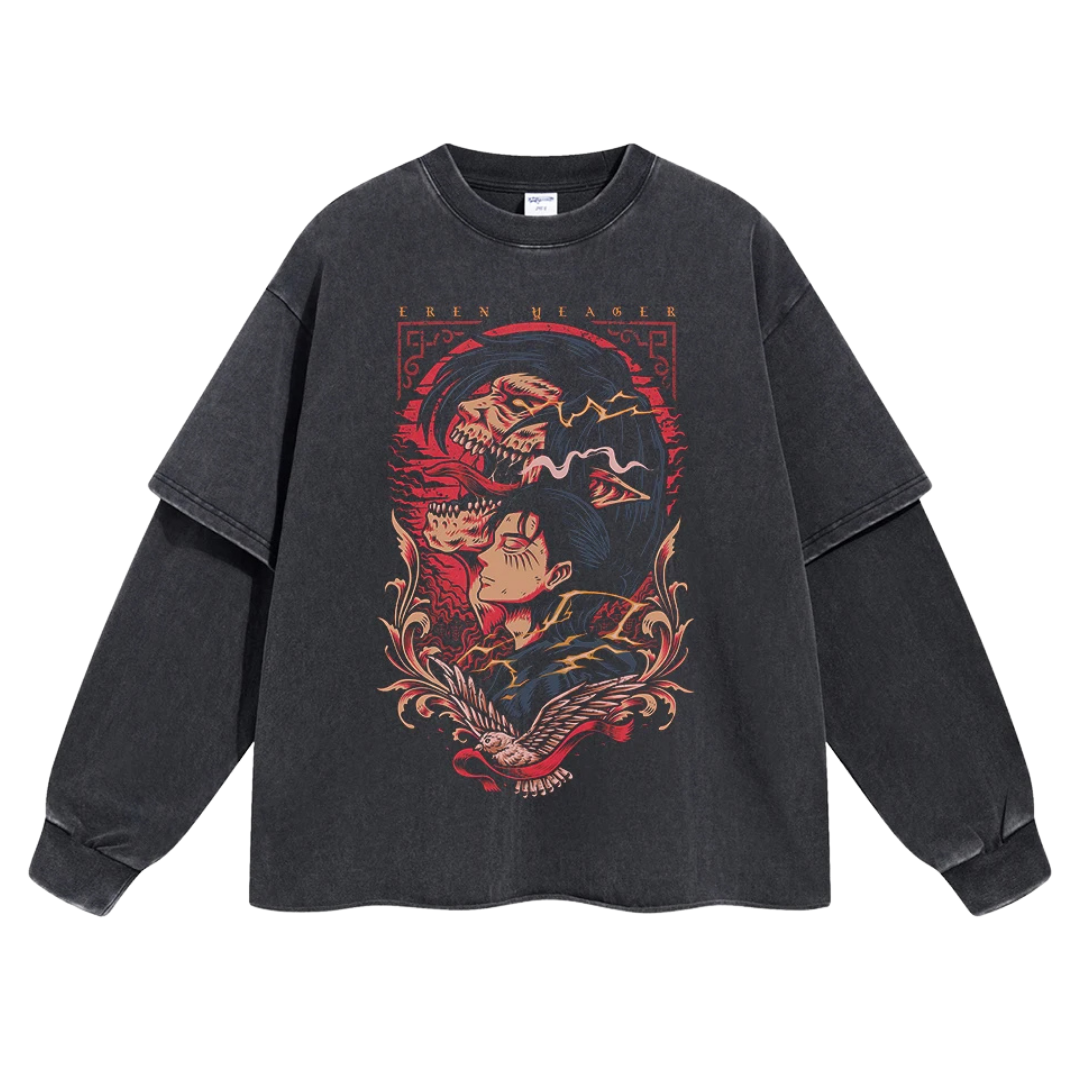 Retro Long Sleeve Attack On Titan Tee