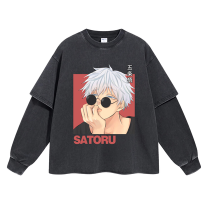 Retro Long Sleeve Satoru Gojo Tee