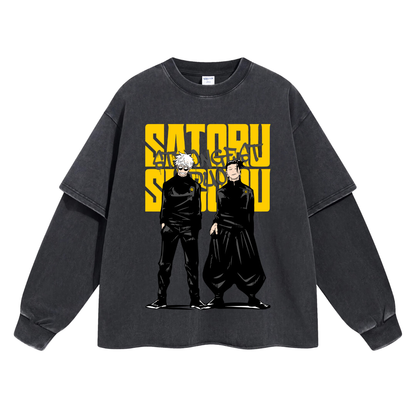 Retro Long Sleeve Satoru & Suguru Tee