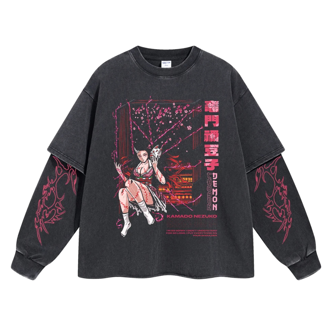 Retro Long Sleeve Kamado Nezuko Tee