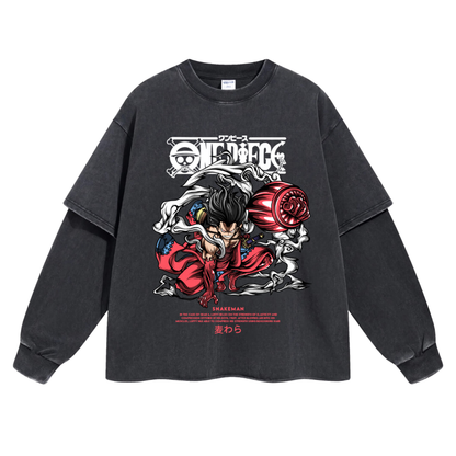 Retro Long Sleeve Luffy Snakeman Tee