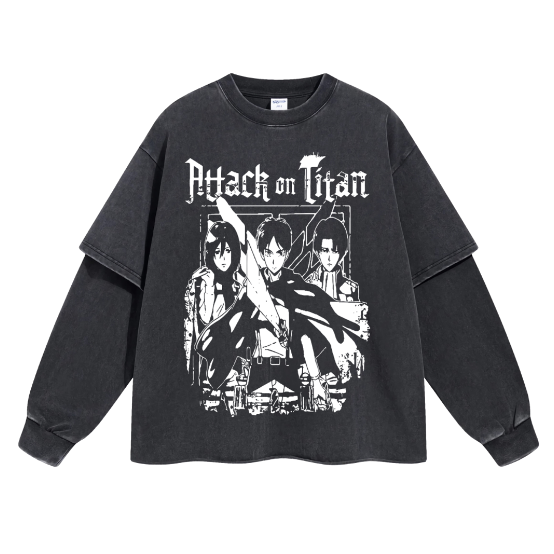 Retro Long Sleeve Attack On Titan Tee