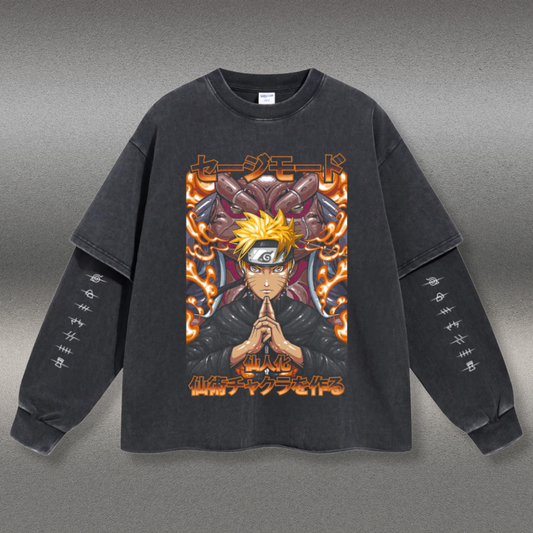 Retro Long Sleeve Naruto Tee