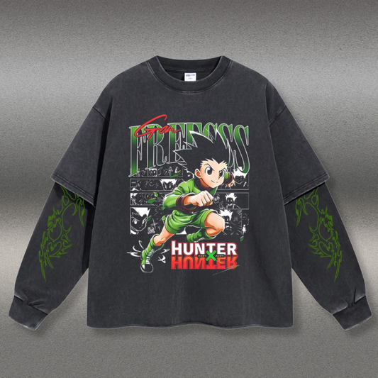 Retro Long Sleeve Freecss Gon Tee