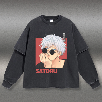 Retro Long Sleeve Satoru Gojo Tee