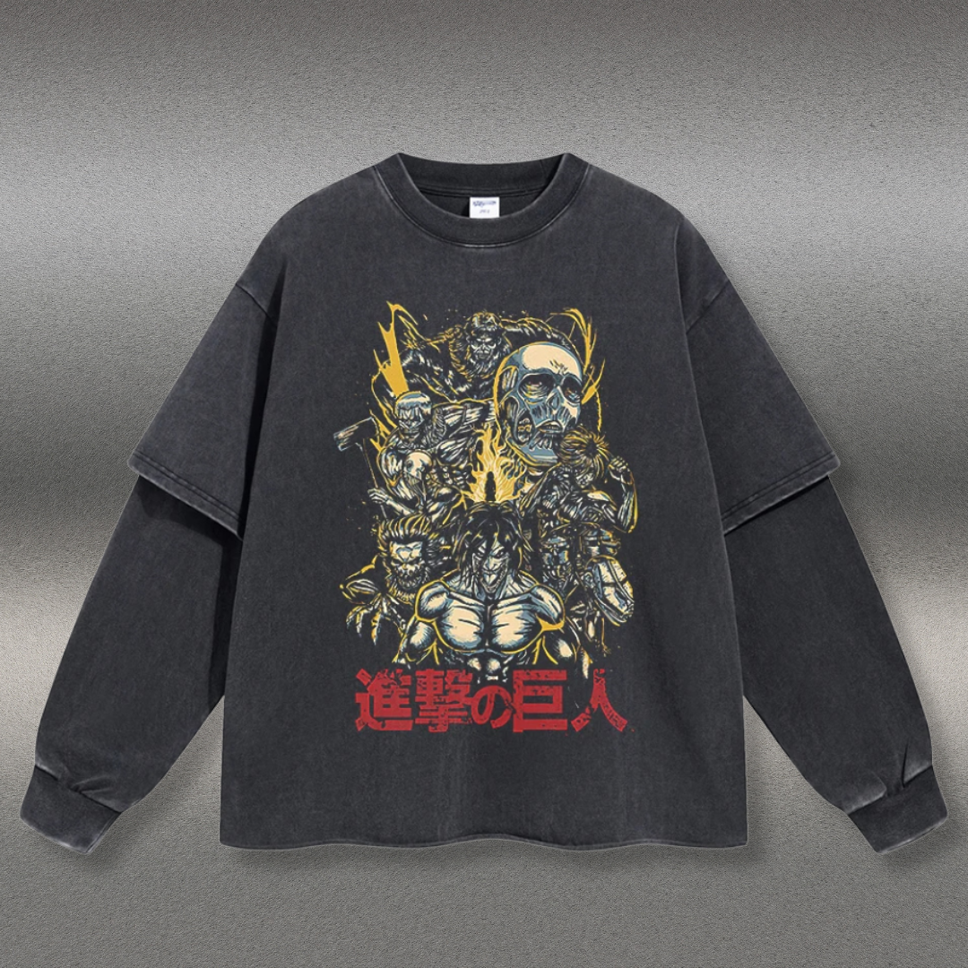 Retro Long Sleeve Attack On Titan Tee