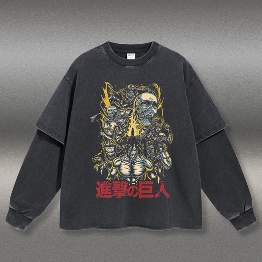 Retro Long Sleeve Attack On Titan Tee