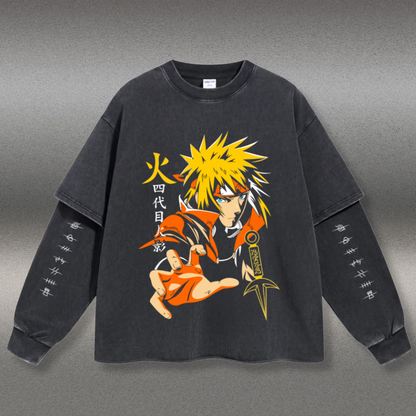 Retro Long Sleeve Naruto Tee