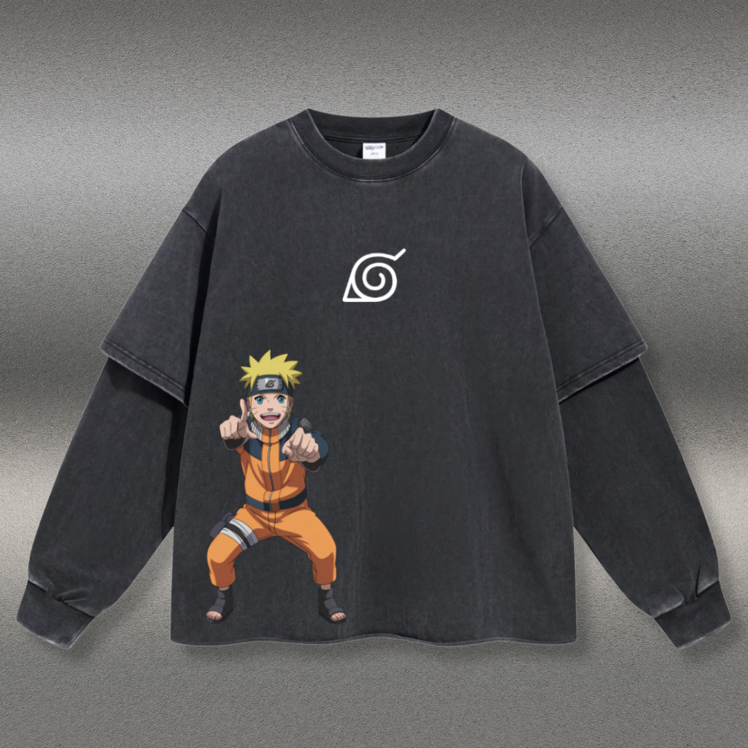 Retro Long Sleeve Naruto Tee