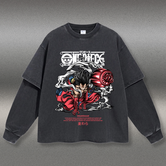 Retro Long Sleeve Luffy Snakeman Tee