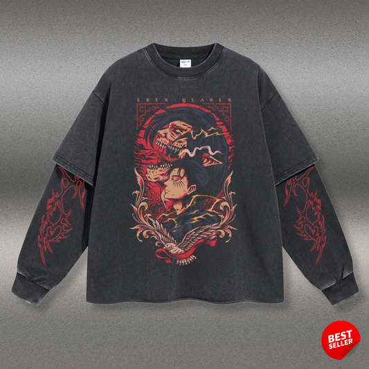 Retro Long Sleeve Attack On Titan Tee