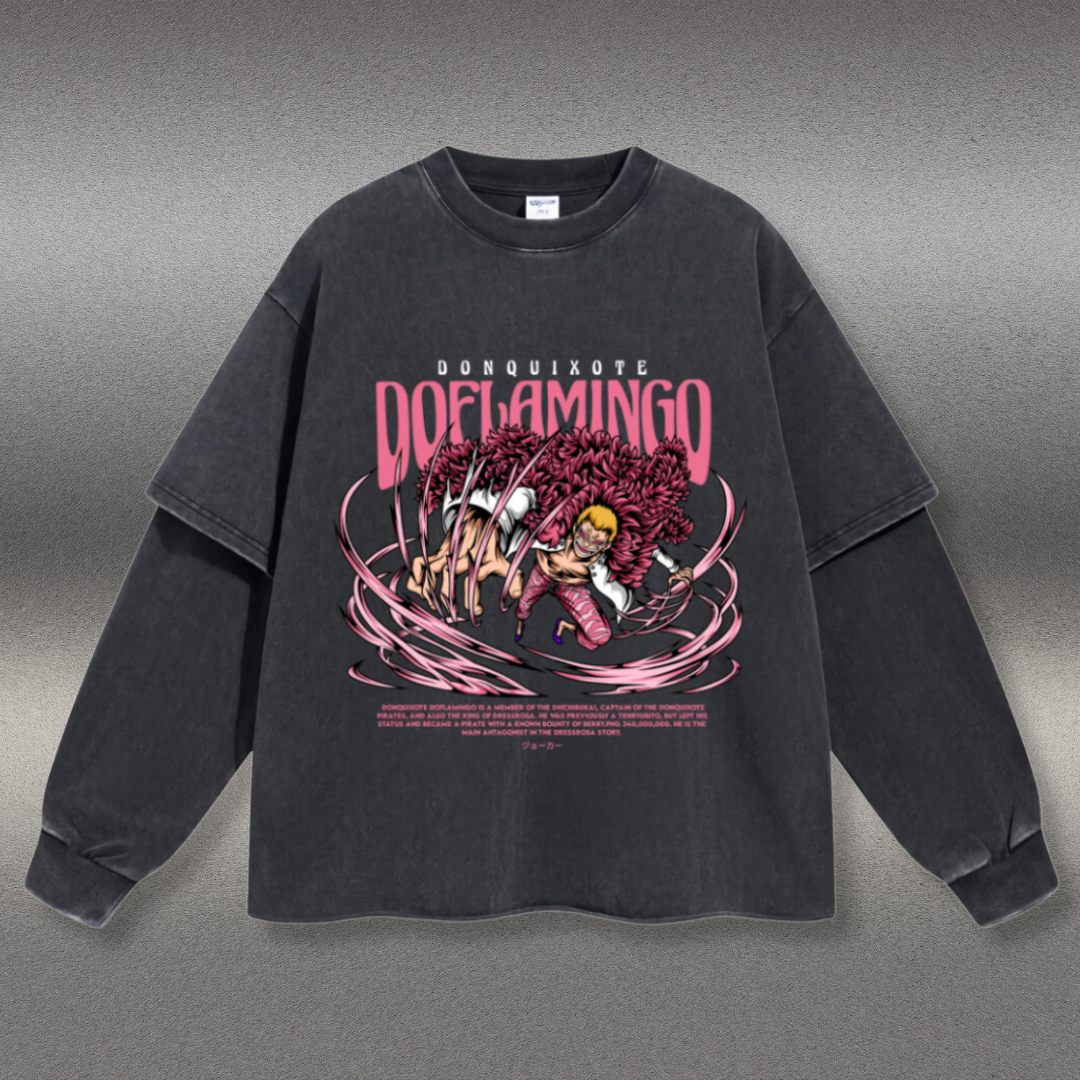 Retro Long Sleeve Donquixote Doflamingo Tee