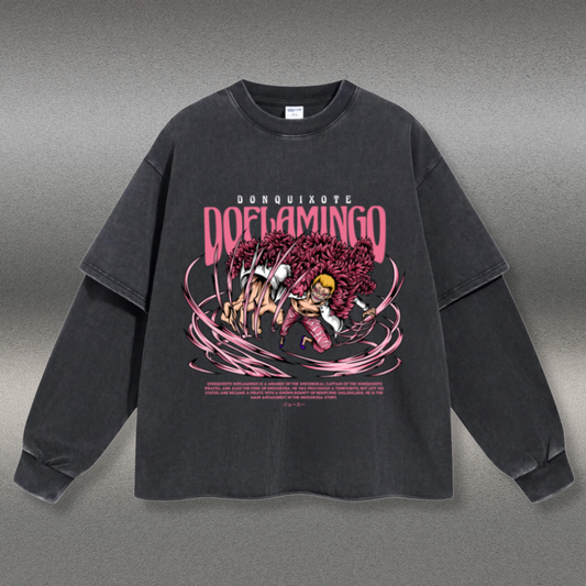 Retro Long Sleeve Donquixote Doflamingo Tee