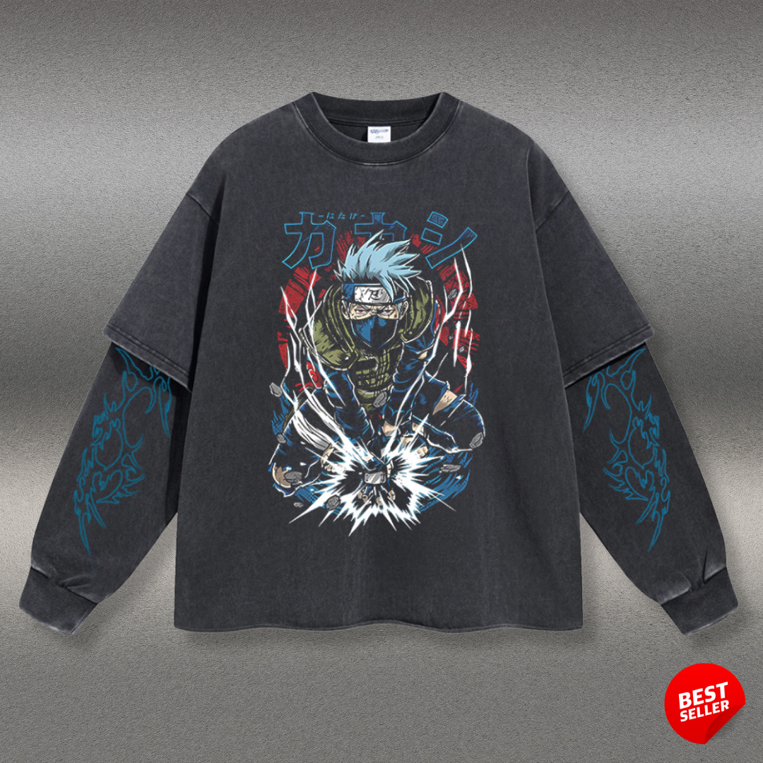 Retro Long Sleeve Kakashi Hatake Tee